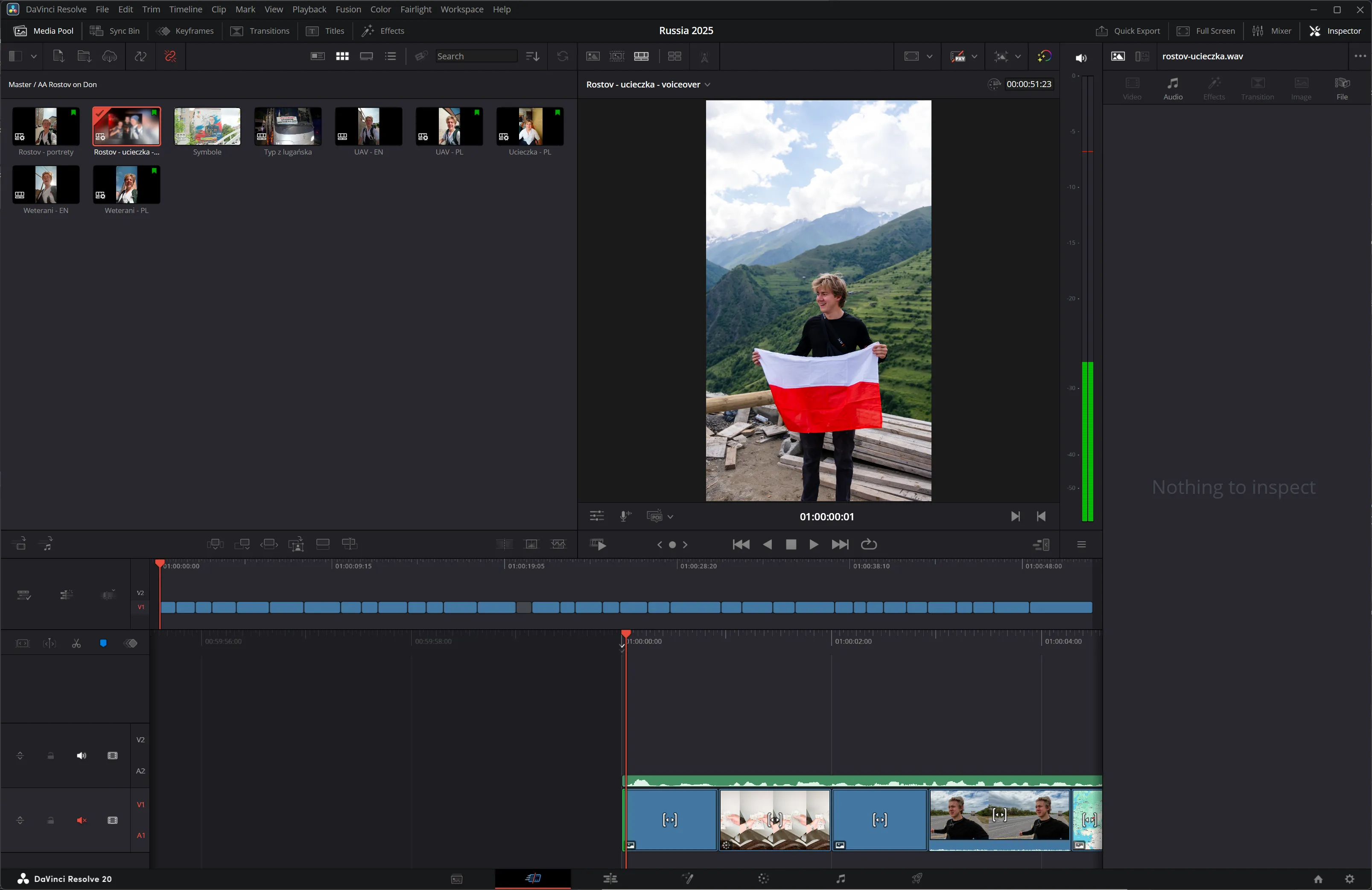 DaVinci Resolve Studio interface.
