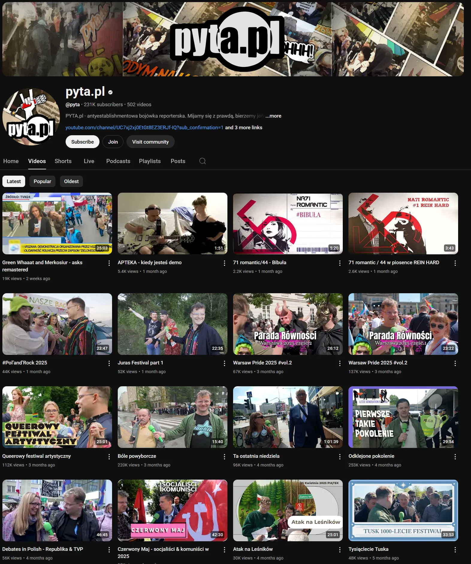 pyta.pl YouTube channel