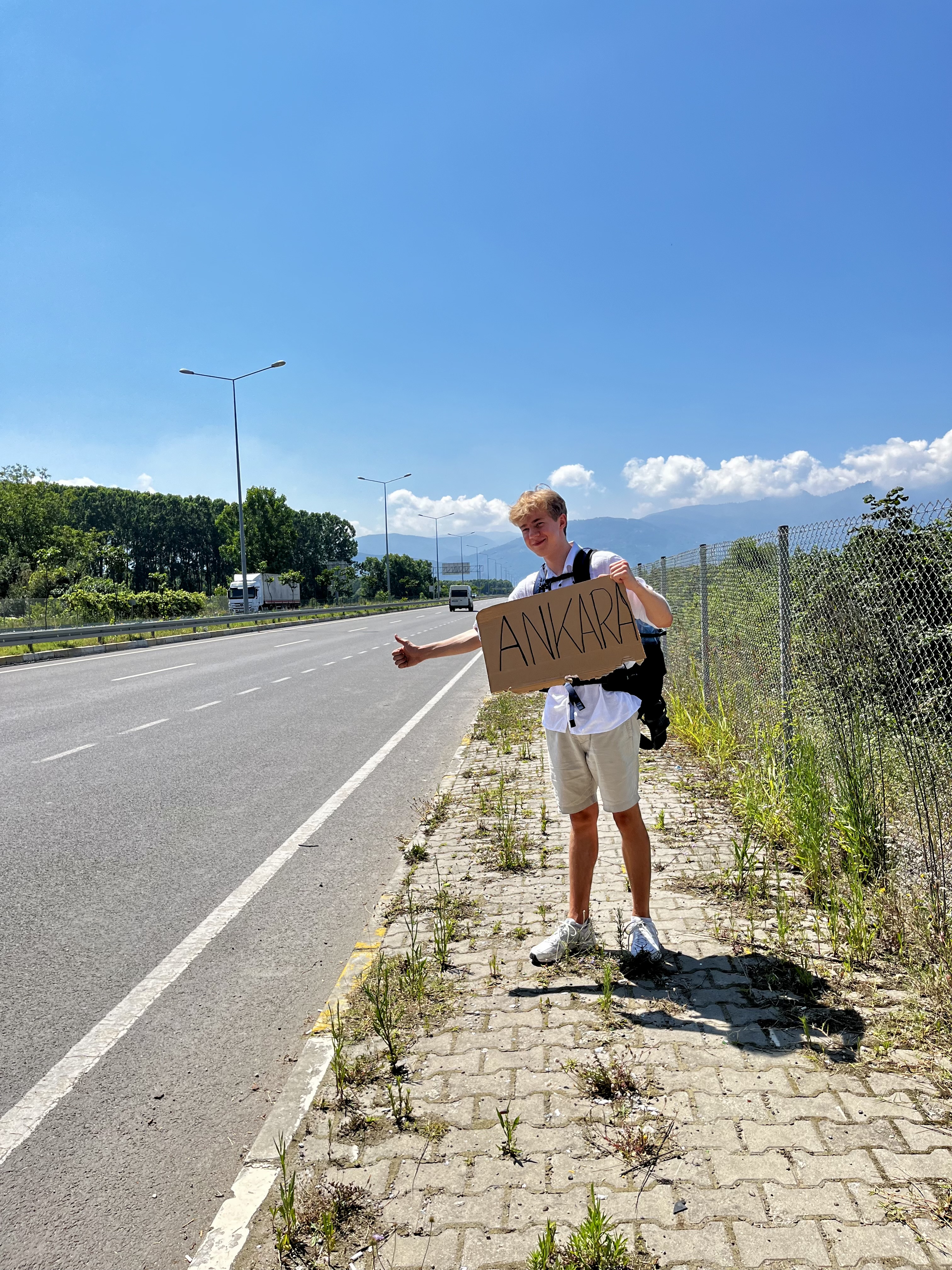 Hitchhiking to our first stop - Ankara